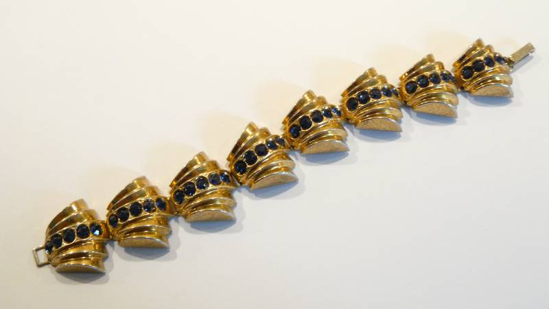 Schöne Vintage Dreidimensionale Montana Blau Strass Armband von ClarabellesCloset