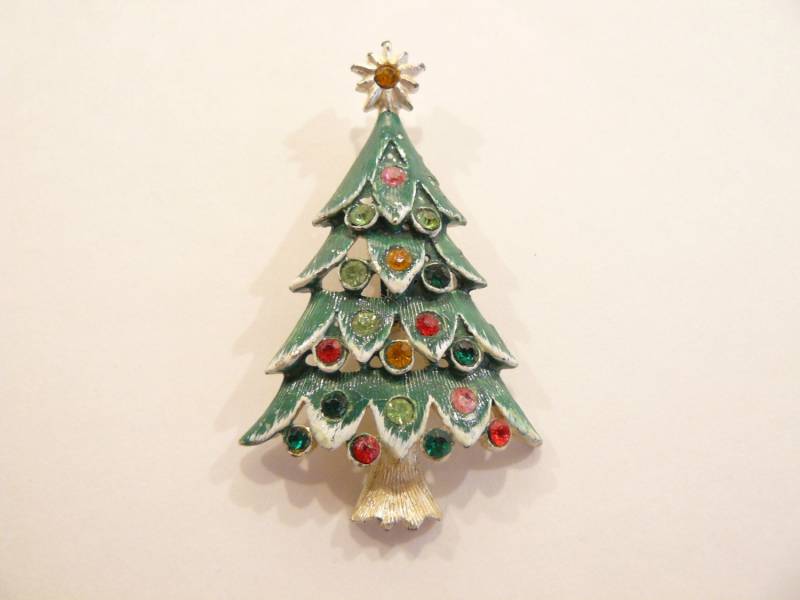 Wunderschöne Vintage Emaille & Strass-Figural Weihnachtsbaum-Brosche/Pin Wunderschöne Vintage Emaille & Strass-Figural Weihnachtsbaum-Brosche/Pin von ClarabellesCloset