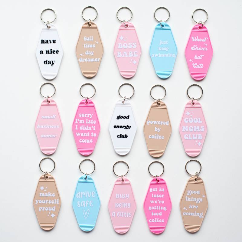 Retro Motel Schlüsselanhänger Mit Spruch - Einseitiges Design von ClarasButik