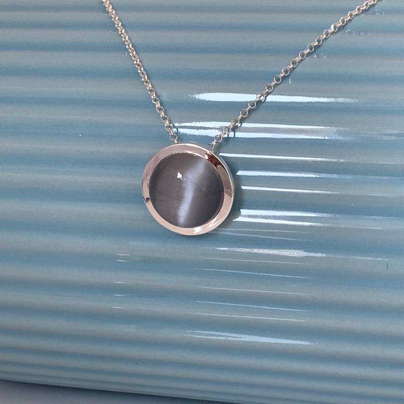 Wow Wunderschöner „Ozean"-Anhänger Aus 925Er Silber Mit 18mm Großen Cabochon Verschiedenen Edelsteinen Passender Kette - Alle Größen Verfügbar von KathisSilberschmuck