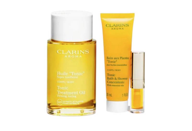 Clarins Körperpflegemittel CLARINS Huile Tonic Energizing Routine Set, 4-tlg. von Clarins