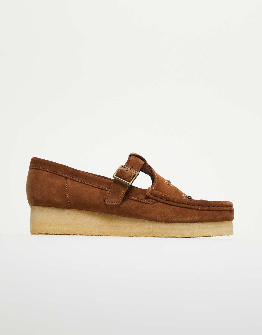 Clarks Originals - Wallabee - T-Steg-Schuh mit Verzierung aus braunem Wildleder-Brown Clarks Originals - Wallabee - T-Steg-Schuh mit Verzierung aus braunem Wildleder-Brown von Clarks Originals