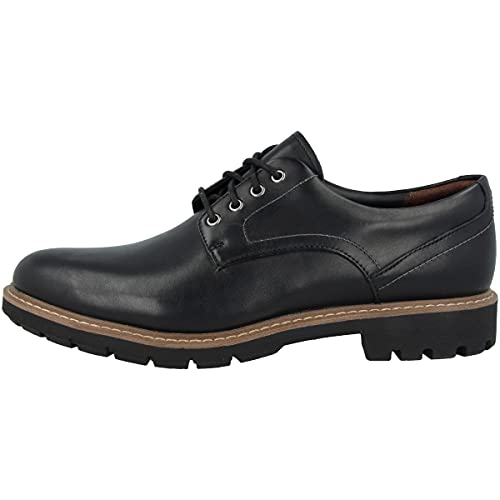 Clarks Herren Batcombe Hall Derbys, Black Leather, 45 EU von Clarks