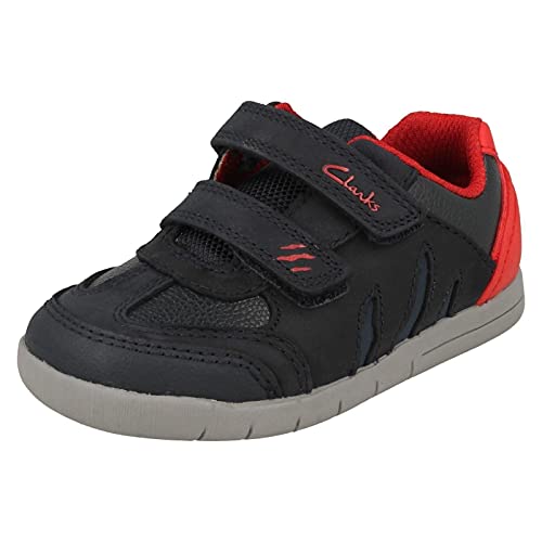 CLARKS - Boys Shoes T - Clarks Rex Play Tots Navy/Red Leather - Navy/Red Leather - 4.5 UK / 20.5 EU - F (Standard) von Clarks