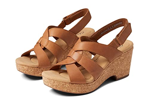Clarks, Damen-Sandalen Giselle Beach aus Wildleder mit Keilabsatz, Hellbraunes Leder, 40 EU Clarks, Damen-Sandalen Giselle Beach aus Wildleder mit Keilabsatz, Hellbraunes Leder, 40 EU von Clarks