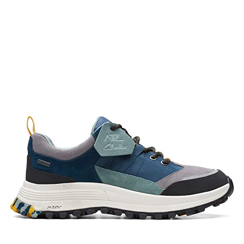 Clarks ATL Trek Path Gore-Tex Nubuck Schuhe in Blaugrün Kombi Standard Fit Größe 37, grün, 37 EU von Clarks