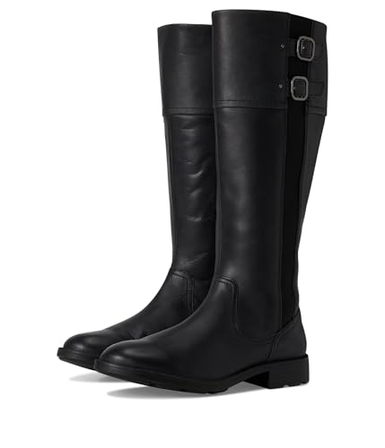 Clarks Adalynn Hope Kniehohe Stiefel für Damen, Schwarz Leder, 37.5 EU von Clarks