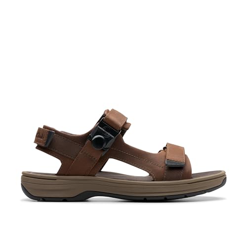Clarks Herren Saltway Trail Sandal, Dark Brown Lea, 41 EU von Clarks