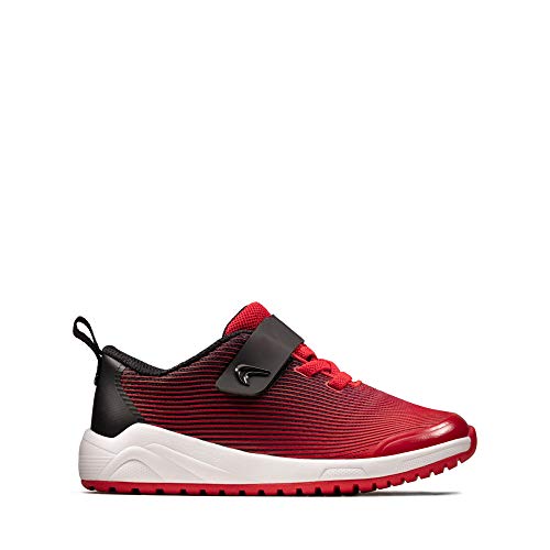 Clarks Aeon Pace Kid Textil-Sneaker in Rot Weite Passform Größe 47, rot, 12.5 UK Child von Clarks