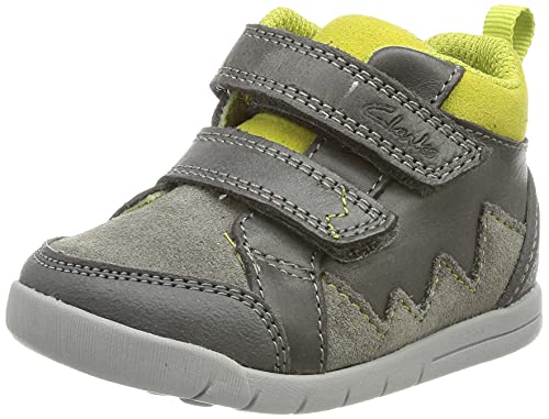 Clarks Baby-Jungen Rex Park T Sneaker, Graues Leder, 23 EU von Clarks