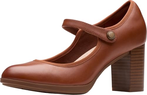 Clarks Bayla Lily Damen-Pumps, Hellbraunes Leder, 7.5 Wide von Clarks