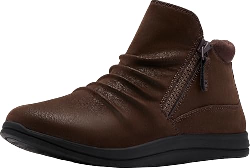 Clarks Breeze Path Damen-Stiefelette, Dunkelbraunes Textil, 36.5 EU von Clarks
