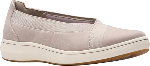 Clarks Breezesky Air Ballerinas für Damen, Hellgraues Textil, 9.5 Wide von Clarks