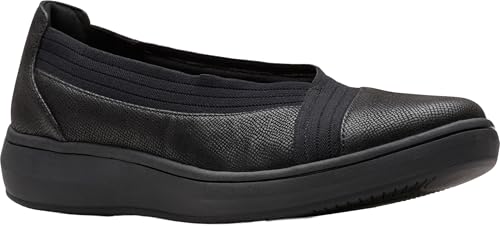 Clarks Breezesky Air Ballerinas für Damen, Schwarzes Textil 1, 38.5 EU von Clarks