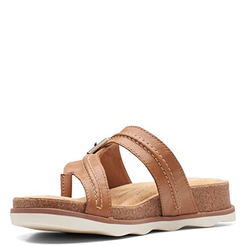 Clarks Brynn Madi Flat Sandal, Light Tan Leather, 12 Medium von Clarks