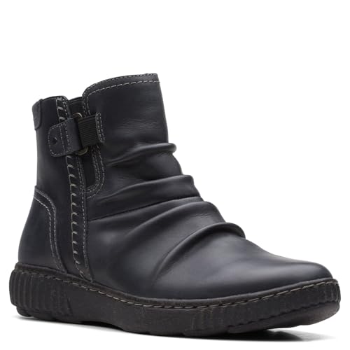 Clarks Caroline Orchid Stiefeletten für Damen, schwarzes Leder, 10 US von Clarks