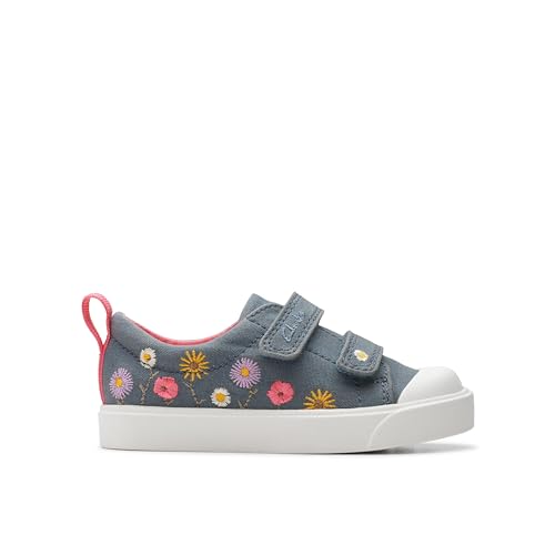 Clarks City Bright T Sneaker, Blue Floral Txt, 22.5 EU von Clarks