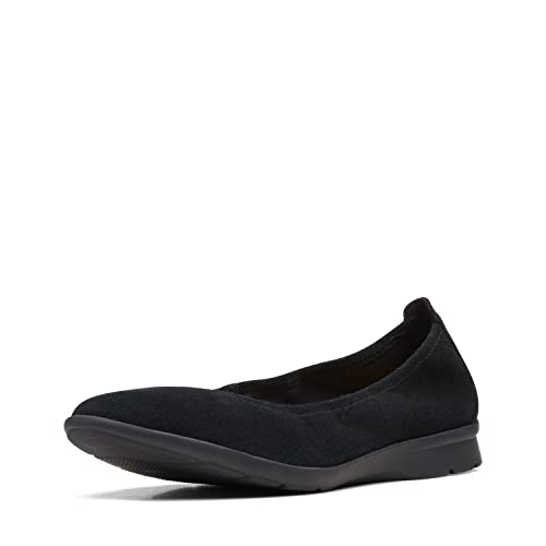 Clarks Clarks Damen Jenette Ease Flat, Schwarzes Wildleder, 39.5 EU von Clarks
