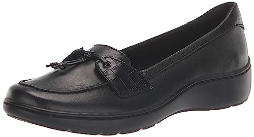 Clarks Cora Haley Damen Mokassin, Schwarzes Leder, 41.5 EU von Clarks