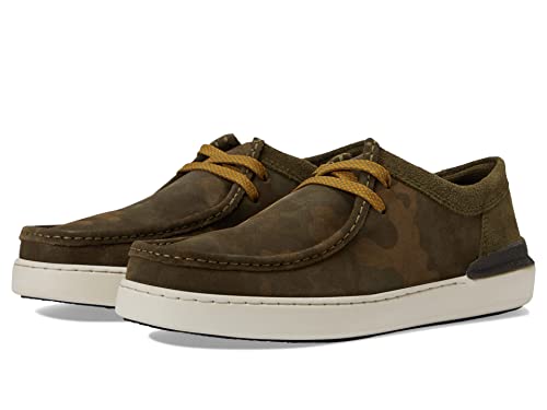 Clarks Men's Court Lite Wally Boat Shoe, Dark Olive Combi, 43 EU von Clarks