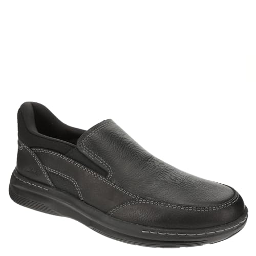 Clarks Craftwell Step Loafer für Herren, Schwarzes gewalktes Leder, 44 EU von Clarks