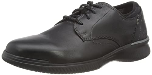 Clarks Herren Donaway Plain Oxford, Black Leather, 44.5 EU Weit von Clarks