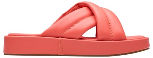 Clarks Damen Alda Glide Sandale glissante, Coral Leather, 38 EU von Clarks