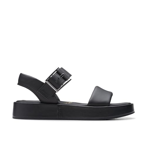 Clarks Damen Alda Strap Sandale, Black Leather, 40 EU Clarks Damen Alda Strap Sandale, Black Leather, 40 EU von Clarks