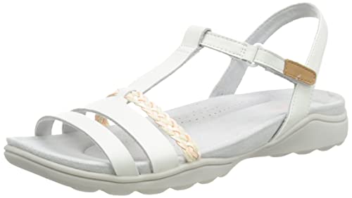 Clarks Damen Amanda Tealite Sport Sandal, White Leather, 36 EU von Clarks