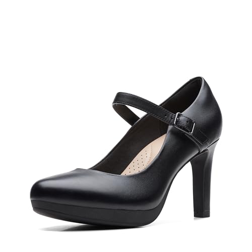 Clarks Damen Ambyr Shine Pumps, Schwarzes Leder, 41 EU von Clarks