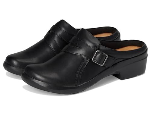 Clarks Damen Angie Braley Hausschuh, Schwarz Leder, 36 EU Weit von Clarks