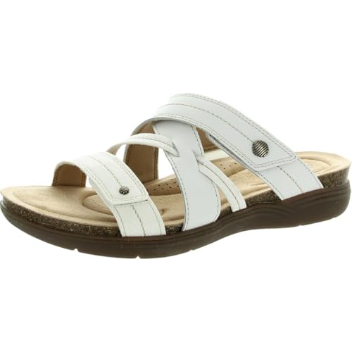 Clarks Damen April Willow Schiebe-Sandalen, Weißes Leder, 41 EU von Clarks