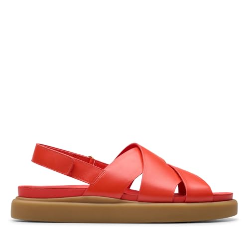 Clarks Damen Aristella Sun Sandale, Bright Red Lea, 39.5 EU Clarks Damen Aristella Sun Sandale, Bright Red Lea, 39.5 EU von Clarks