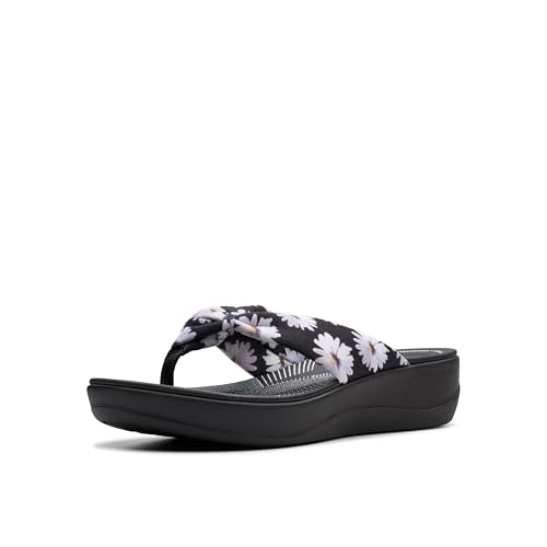 Clarks Damen Arla Glison Flip Flop, Schwarz Multi Textil, 39 EU von Clarks