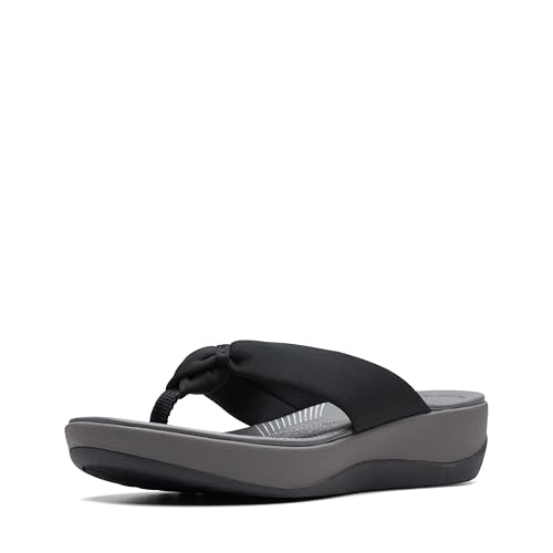 Clarks Damen Arla Glison Flipflop, Black Fabric, 36.5 EU von Clarks