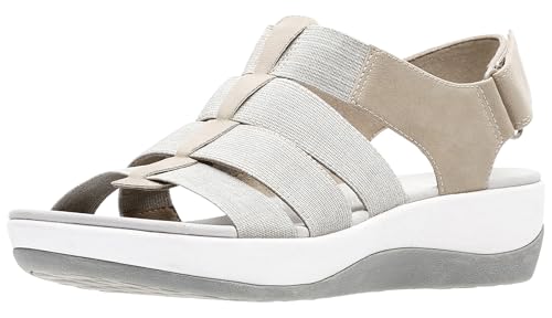 Clarks Damen Arla Shaylie Plattform, Elastisches Band in Sand Weiß, 38 EU von Clarks