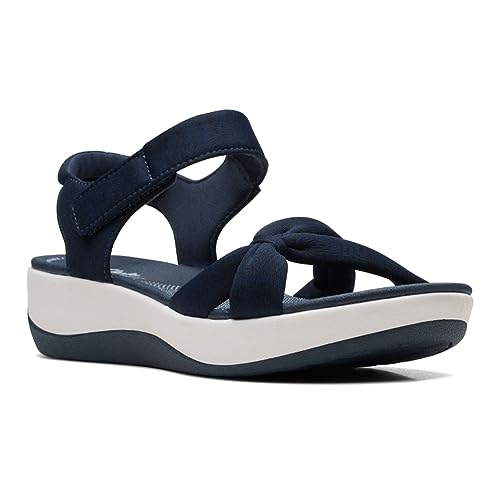 Clarks Damen Arla Ufer Flache Sandale, Marineblau, Textil, 38.5 EU von Clarks
