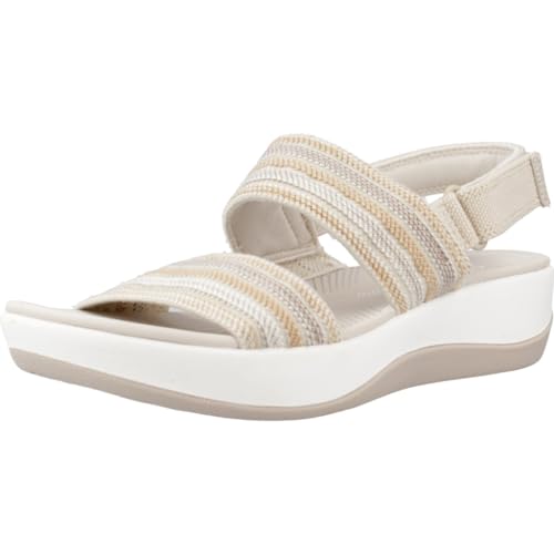 Clarks Damen Arla Stroll Sandale, Beige Kombi, 42 EU von Clarks