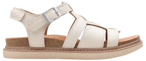 Clarks Damen Arwell Sun Sandale, Cream Leather, 41 EU von Clarks
