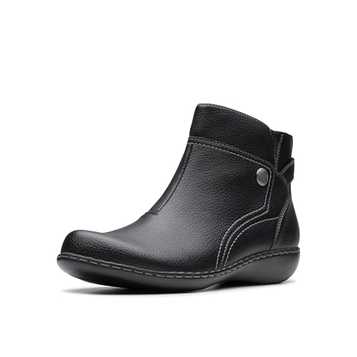 Clarks Damen Ashland Mabel Stiefelette, Schwarz gewalkt, 38.5 EU Weit von Clarks