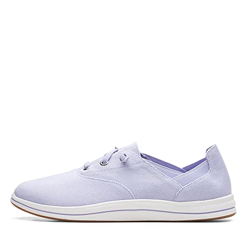 Clarks Damen Breeze Ave Sneaker, Flieder Leinwand, 39.5 EU von Clarks