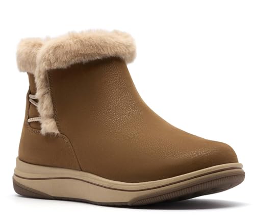 Clarks Damen Breeze Fur Ankle Boot, Dark Tan Combi, 36 EU von Clarks