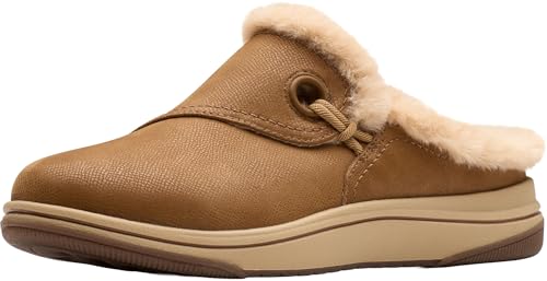 Clarks Damen Breeze Myth CloudSteppers Clog, Dark Tan, 10 Wide von Clarks