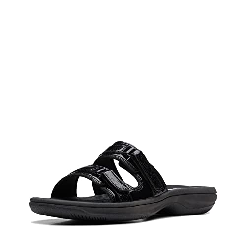 Clarks Damen Breeze Piper Slide Sandale, Schwarz Lack Synthetisch, 12 Clarks Damen Breeze Piper Slide Sandale, Schwarz Lack Synthetisch, 12 von Clarks