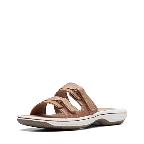 Clarks Damen Breeze Piper Slide Sandale, Warm Beige Synthetik, 37.5 EU von Clarks