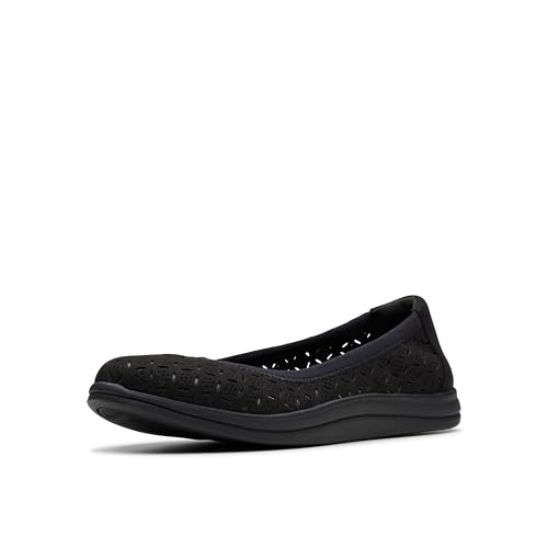Clarks Damen Breeze Roam Ballerinas, Schwarz/Schwarz, 43 EU Weit von Clarks