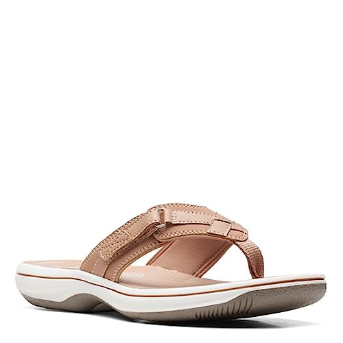 Clarks Damen Breeze Sea Flip-Flop, Warm Beige Synthetik, 41.5 EU von Clarks