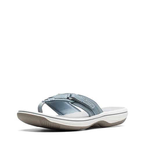 Clarks Damen Breeze Sea Flipflop, Blue Grey Synthetic, 38.5 EU von Clarks