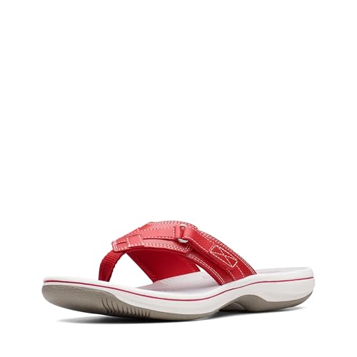 Clarks Damen Breeze Sea Flipflop, Red Synthetic, 44 EU von Clarks