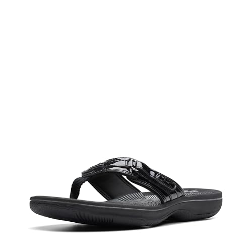 Clarks Damen Breeze Sea Flipflop, Schwarz-schwarzer Lack, 42 EU Clarks Damen Breeze Sea Flipflop, Schwarz-schwarzer Lack, 42 EU von Clarks